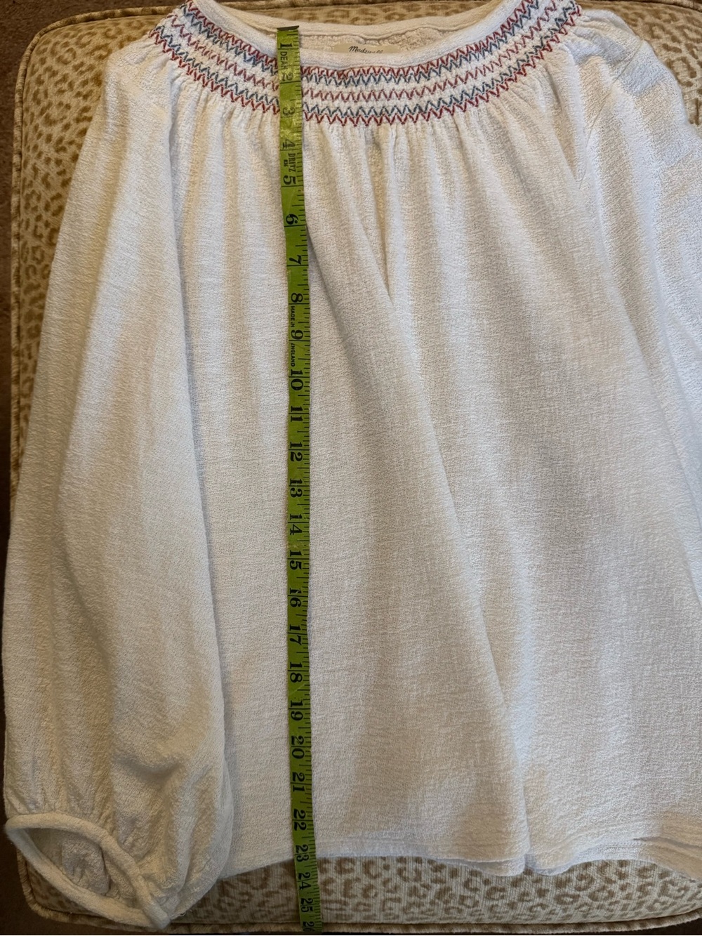 Madewell Smocked Neck Women's Top - Picture 5 of 7